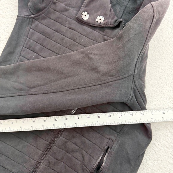 Lululemon Black Quilted Full Zip Jacket Women's Size 4 Moto Style - Picture 5 of 9